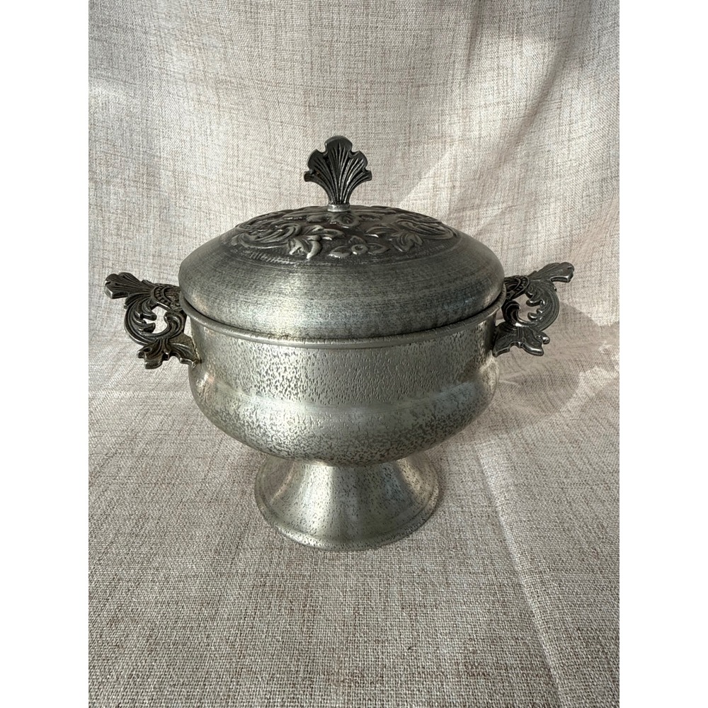 Vintage Mastad Måstad Norway Pewter 040 Lidded Footed Tureen Bowl Scandinavian